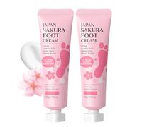 Crema per piedi ai fiori di ciliegio, idratante per piedi per pelle secca e screpolata con aloe vera, nutriente per piedi e mani ruvide, non unge, ad assorbimento rapido per tutti i tipi di pelle, 30