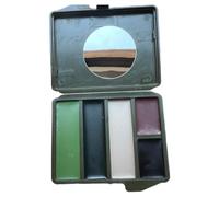 Crema per vernici per il viso - Palette a cartuccia compatta con 5 colori mimetici esterni | Olio di camuffamento di addestramento militare con specchio | Paint da calcio, caccia, paintball e viso sof