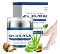 Crema Piedi Urea 60 per Cento Urea Crema 50g Talloni Screpolati con Tagli Crema per Piedi Secchi e Screpolati Assorbimento Rapido Adatto per Talloni, Gomiti e Ginocchia