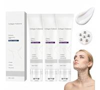 Crema Rassodante per il Collo con Rullo, Magic Collagen Fullerene Neck Cream, Crema Collo e Décolleté Lifting Con Collagen Peptides, Firming Neck Cream, Riduce Rughe, Nutre, Anti Rughe, 50g (3pcs)