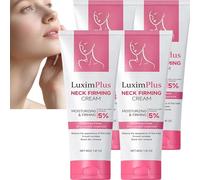 Crema rassodante per il collo LuximPlus, crema al collagene anti-invecchiamento con acido ialuronico, idratante lifting per collo, scollatura, riduce le rughe, il rilassamento (4 pezzi)