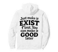 Crema Retro Bold Just Make It Exist Creative Citazione Felpa con Cappuccio