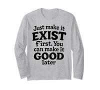 Crema Retro Bold Just Make It Exist Creative Citazione Maglia a Manica