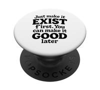 Crema Retro Bold Just Make It Exist Creative Citazione PopSockets PopGrip Adesivo
