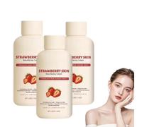 Crema rigenerante per la pelle alla fragola, crema rigenerante per gambe alla fragola, riduce efficacemente la pelle d'oca e mantiene la idratata a lungo (3 pezzi)
