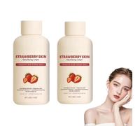 Crema rigenerante per la pelle alla fragola, crema rigenerante per gambe alla fragola, riduce efficacemente la pelle d'oca e mantiene la idratata a lungo (2 pezzi)