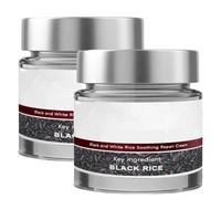 Crema riparatrice per la pelle al riso nero, crema esfoliante multi-effetto al riso nero e alla crusca di riso, rassodante e antirughe, per tutti i tipi di pelle (2pcs)