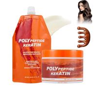 Crema Ristrutturante Alla Cheratina Per Capelli Bruciati, Crema Lisciante Alla Cheratina Con Peptidi, Balsamo Lisciante Riparatore (mix)