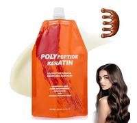 Crema Ristrutturante Alla Cheratina Per Capelli Bruciati, Crema Lisciante Alla Cheratina Con Peptidi, Balsamo Lisciante Riparatore (A)