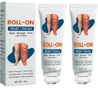 Crema Roll-On per Drenaggio Linfatico e Sollievo dal Gonfiore - Crema Erboristica per la Cura delle Gambe da 50g, Sollievo dall'Edema per Gambe e Piedi per Tutti i Tipi di Pelle,2pcs