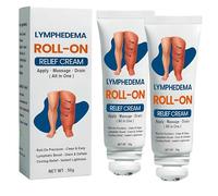 Crema Roll-On per Drenaggio Linfatico e Sollievo dal Gonfiore, Rullo per Gambe alle Erbe per la Circolazione, Massaggio Curativo, Sollievo da Edema per Gambe e Piedi, Assorbimento Rapido (2Pezzo)