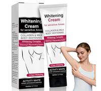 Crema Schiarente Corpo 60ml,Trattamento Anti Macchie Oscure per Ascelle,Ginocchia & Zone Sensibili,Idratazione Profonda per Pelle Più Luminosa,Uniforme e Morbida