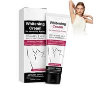 Crema Schiarente Corpo e Intima 60ml con Niacinamide, Vitamina C ed E, Crema Sbiancante Aree Scure per Ascelle, Inguine, Ginocchia, Gomiti e Cosce Interne, Idratante Uniformante per Uomo e Donna