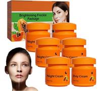 Crema schiarente e illuminante per il viso e la rimozione delle lentiggini, Crema 2 in 1 alla Papaya Giorno e Notte, Idratante antirughe, Doppio uso giorno e notte