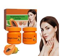 Crema schiarente e illuminante per il viso e la rimozione delle lentiggini, Crema 2 in 1 alla Papaya Giorno e Notte, Idratante antirughe, Doppio uso giorno e notte