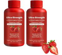 Crema schiarente triplo acido alla fragola, trattamento gambe alla fragola, crema per cheratosi pilare, lozione idratante corpo, lozione schiarente per iperpigmentazione, per tutti i tipi di pelle