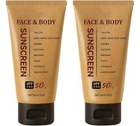 Crema solare al sego minerale SPF 50, crema solare al sego per viso e corpo, resistente all'acqua e leggera, per donna e uomo