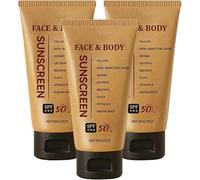 Crema solare al sego minerale SPF 50, crema solare al sego per viso e corpo, resistente all'acqua e leggera, per donna e uomo