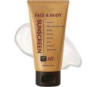 Crema solare al sego minerale SPF 50, crema solare al sego per viso e corpo, resistente all'acqua e leggera, per donna e uomo