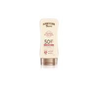 Lozione Solare Protettiva Illuminante di Hawaiian Tropic, Crema Solare SPF 50 resistente all'acqua con protezione UVA e UVB, Lozione Solare dal Profumo Tropicale con Burro di Karité, 180 ml
