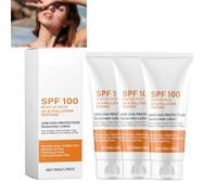 Crema solare viso SPF 100, SPF 100 Sunscreen per viso e corpo, protezione solare anti-invecchiamento con protezione UVA/UVB, crema solare idratante e non grassa (3 pezzi)