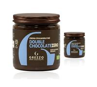 Crema spalmabile senza zucchero Double Chocolate Zero 2x180g - Crema Bio al cacao crudo con granella di fave di cacao per un Effetto Crunchy - Crema cioccolato senza zuccheri Aggiunti Biologica