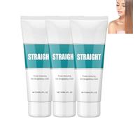 Crema stirante per capelli proteica - Crema stirante professionale per capelli ricci, secchi e danneggiati, cura stirante e levigante, effetto a lunga durata, controllo dell'effetto crespo (3PCS)