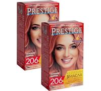 Crema-tinta resistente per capelli 206 Corallo rosa "Vip's Prestige" all'olio di argan, macadamia e chia/Крем-краска для волос Розовый коралл (2шт)