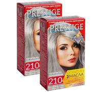 Crema-tinta resistente per capelli 210 Argento platino "Vip's Prestige" all'olio di argan, macadamia e chia/Крем-краска для волос Серебристо-платиновый (2шт)