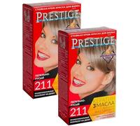 Crema-tinta resistente per capelli 211 Biondo cenere "Vip's Prestige" all'olio di argan, macadamia e chia/Крем-краска для волос Пепельно-русый (2шт)