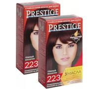 Crema-tinta resistente per capelli 223 Mogano scuro"Vip's Prestige" all'olio di argan, macadamia e chia/Крем-Краска для волос Темный махагон (2шт)