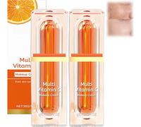 Crema tonificante alla vitamina C, idratante schiarente multi-vc, base per trucco leggera con correttore idratante, per tutti i tipi di pelle, uso quotidiano, lucentezza naturale (2 pezzi)