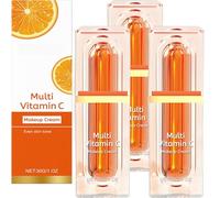 Crema tonificante alla vitamina C, idratante schiarente multi-vc, base per trucco leggera con correttore idratante, per tutti i tipi di pelle, uso quotidiano, lucentezza naturale (3 pezzi)