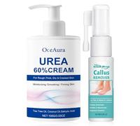 Crema Urea + Spray Peeling Piedi, Crema piedi urea 60 per cento, Spray per Rimozione Calli Piedi, per Pelle Secca, Screpolata, Peeling Esfoliante E Calli Sui
