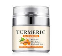 Crema viso alla curcuma, crema idratante antirughe, rassodante e lifting della pelle, con vitamina C, collagene, riduce le linee sottili, lenitiva e idratante, per pelli opache e secche, 50 g