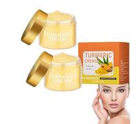 Crema viso alla curcuma, idratante per la riparazione della pelle, lenitiva, idratante, leviga le linee sottili, anti-invecchiamento, illumina potenziamenti per pelli normali e miste (2 pezzi)