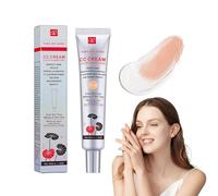 Crema Viso Colorata Con Centella Asiatica, CC Cream Red Correct CC Cream Color Correcting Crema Make Up Fondation Idratante, Migliora La Carnagione e Idrata (Colori Luci)