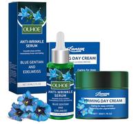 Crema Viso Giorno Contouring Genziana Blu e Siero Viso Contouring Genziana Blu, Genziana Blu e Stella Alpina, Idratante e Illuminante, Riduce le Rughe Profonde, per Tutti i Tipi di Pelle