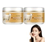 Crema viso placenta pecora contro rughe, crema placenta pecora, creme tonificanti e idratanti per la pelle, migliora la carnagione pungente, riduce le linee sottili, cura quotidiana delicata. (2pcs)