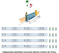 1 PEZZO 1 METRO CON BULLONICREMAGLIERA ZINCATA ACCIAIO M4 CANCELLO SCORREVOLE