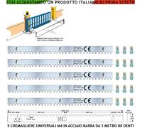Cremagliera M4 Zincata in Acciaio 5 Barre 1 Metro Camcello Scorrevole Universale