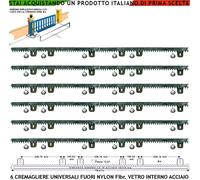 Cremagliera Nylon Antiusura Anima Acciaio 6 Pezzi Da 1 Metro Cancello Scorrevole