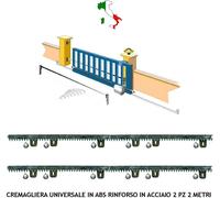 KIT CREMAGLIERA ANTIUSURA CANCELLO SCORREVOLE NYLON 2 PEZZI MOD M4 1000X14X30 MM