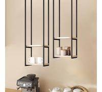 Cremagliera per la decorazione del soffitto Metal Floating Shelves, Ceiling Shelf Brackets Display Shelves Kitchen Hanging Spice Rack Metal Frame Wall-Mounted Decorative Storage Shelving(30x30x145cm)