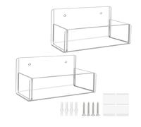 Cremagliera per spezie da parete, organizer in acrilico trasparente in 2 pezzi, deposito da cucina 9x2.9x2.8 pollici, porta spezie a risparmio di spazio per zona di cottura appartamenti, mangiare
