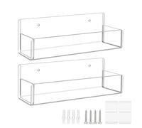 Cremagliera per spezie da parete, organizer in acrilico trasparente in 2 pezzi, deposito da cucina 9x2.9x2.8 pollici, porta spezie a risparmio di spazio per zona di cottura appartamenti, mangiare