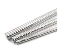 Cremagliera rotonda 0,5/1/1,5/2 moduli lunghezza 500 mm diametro 8/10/12/15/16/18/20/25 mm ingranaggio dritto cilindrico in alluminio 1 pezzo(1M 16x500mm)