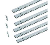 CREMAGLIERA ZINCATA ACCIAIO PER CANCELLO SCORREVOLE COMPLETA DI ATTACCHI PZ 6 MT