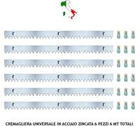 5 CREMAGLIERE 5 PEZZI DA 1 METRO BULLONI ACCIAIO ZINCATA M4 CANCELLO SCORREVOLE