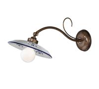 Cremasco Applique di ceramica Bassano, sporgente, blu Cremasco